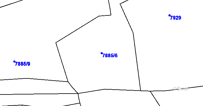 Parcela st. 7885/6 v KÚ Vyškovec, Katastrální mapa