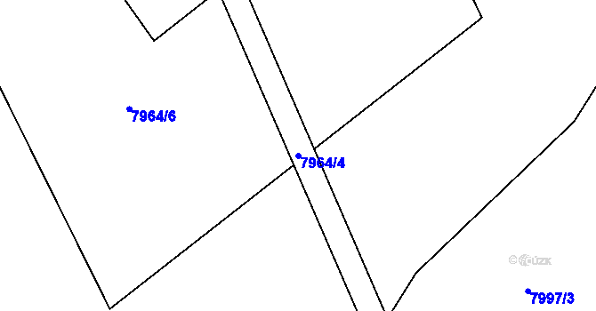 Parcela st. 7964/4 v KÚ Vyškovec, Katastrální mapa