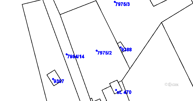 Parcela st. 7975/2 v KÚ Vyškovec, Katastrální mapa