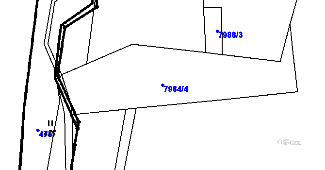 Parcela st. 7984/4 v KÚ Vyškovec, Katastrální mapa
