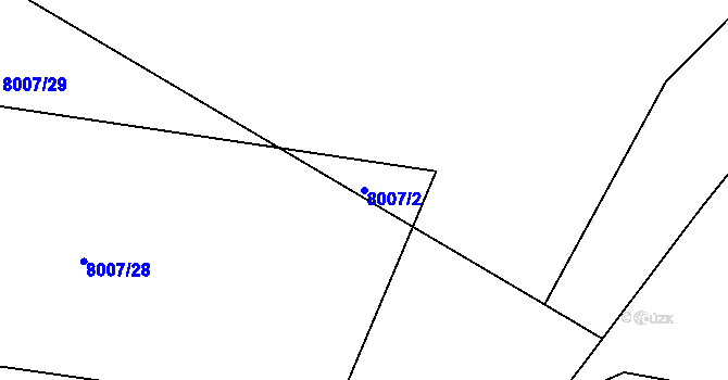 Parcela st. 8007/2 v KÚ Vyškovec, Katastrální mapa