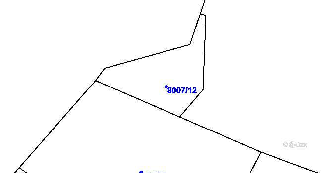 Parcela st. 8007/12 v KÚ Vyškovec, Katastrální mapa