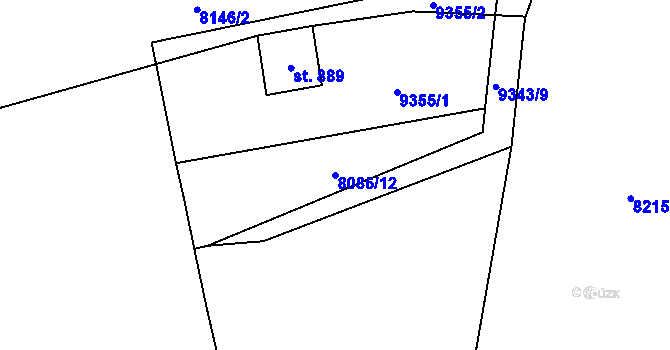 Parcela st. 8086/12 v KÚ Vyškovec, Katastrální mapa