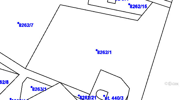 Parcela st. 8262/1 v KÚ Vyškovec, Katastrální mapa
