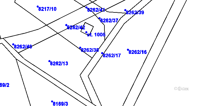 Parcela st. 8262/17 v KÚ Vyškovec, Katastrální mapa
