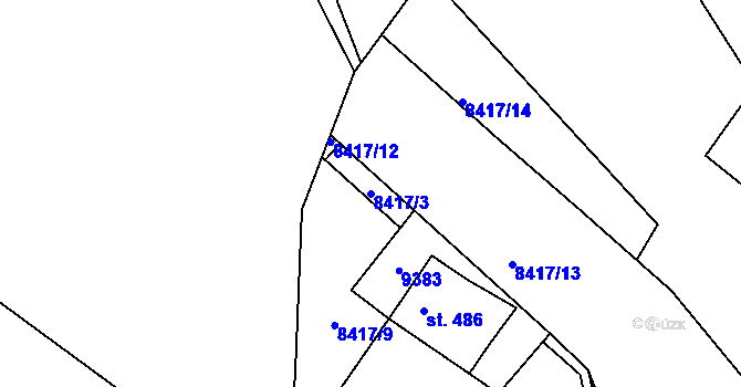 Parcela st. 8417/3 v KÚ Vyškovec, Katastrální mapa