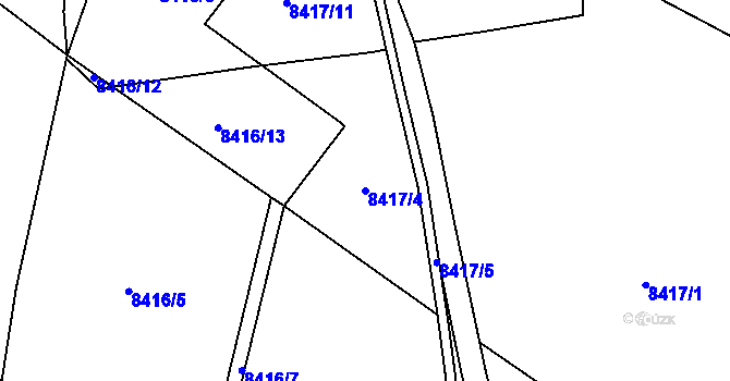 Parcela st. 8417/4 v KÚ Vyškovec, Katastrální mapa