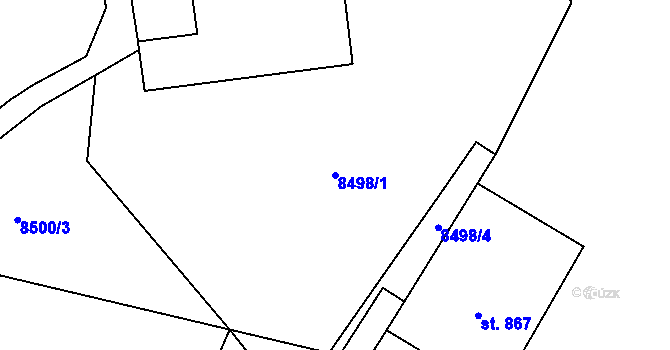 Parcela st. 8498/1 v KÚ Vyškovec, Katastrální mapa