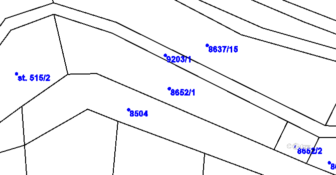 Parcela st. 8652 v KÚ Vyškovec, Katastrální mapa