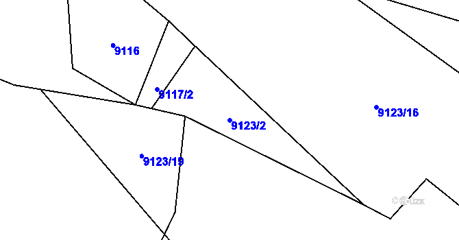 Parcela st. 9123/2 v KÚ Vyškovec, Katastrální mapa