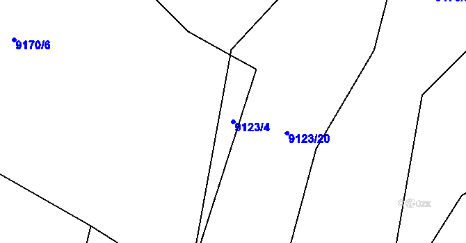 Parcela st. 9123/4 v KÚ Vyškovec, Katastrální mapa