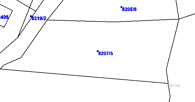 Parcela st. 8207/5 v KÚ Vyškovec, Katastrální mapa