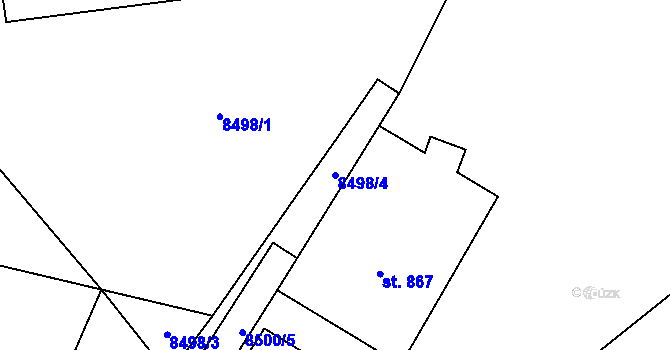 Parcela st. 8498/4 v KÚ Vyškovec, Katastrální mapa