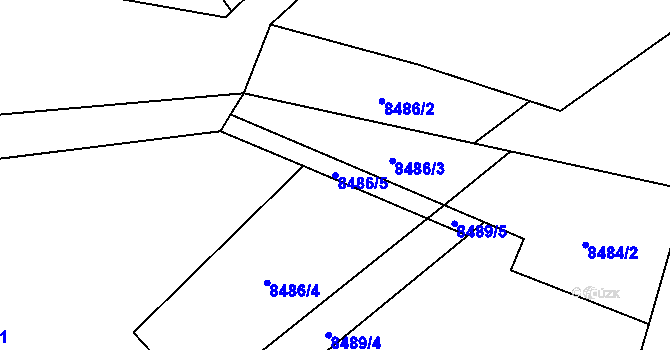 Parcela st. 8486/5 v KÚ Vyškovec, Katastrální mapa