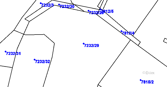 Parcela st. 7232/29 v KÚ Vyškovec, Katastrální mapa