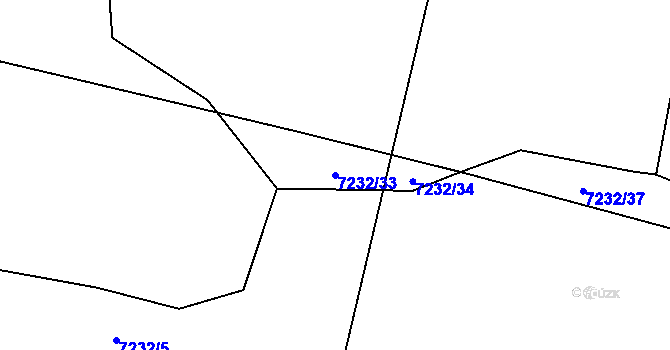 Parcela st. 7232/33 v KÚ Vyškovec, Katastrální mapa
