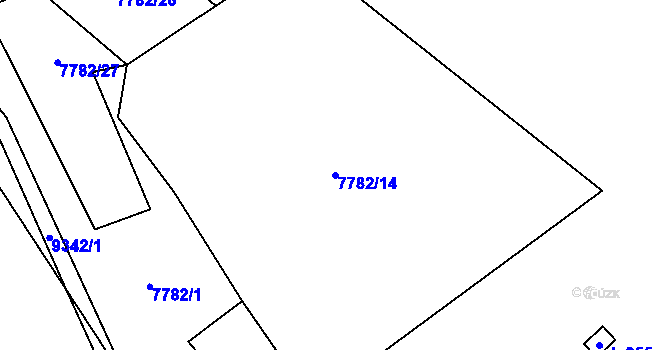 Parcela st. 7782/14 v KÚ Vyškovec, Katastrální mapa