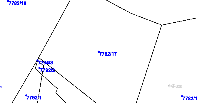 Parcela st. 7782/17 v KÚ Vyškovec, Katastrální mapa