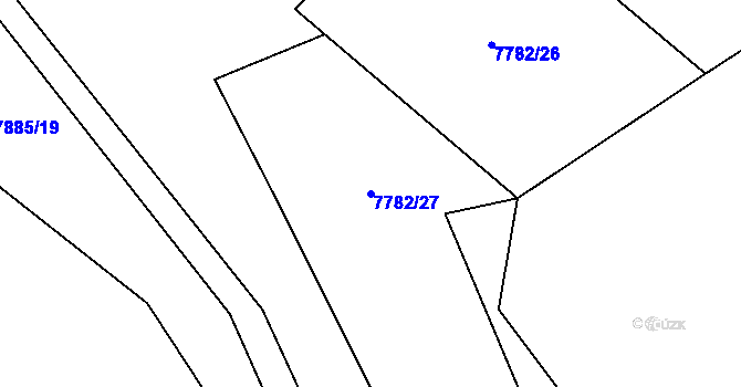 Parcela st. 7782/27 v KÚ Vyškovec, Katastrální mapa