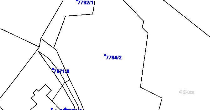 Parcela st. 7794/2 v KÚ Vyškovec, Katastrální mapa
