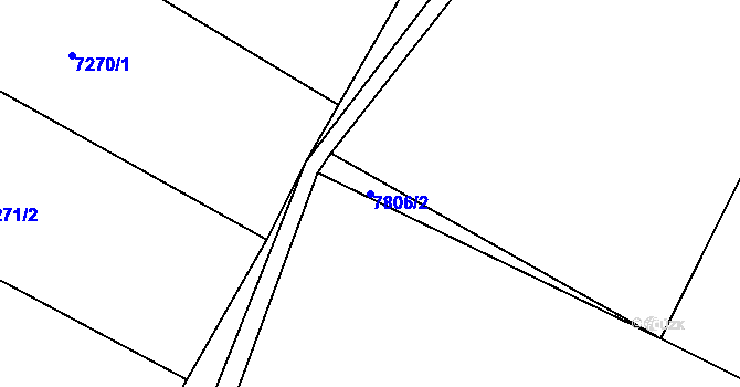 Parcela st. 7806/2 v KÚ Vyškovec, Katastrální mapa