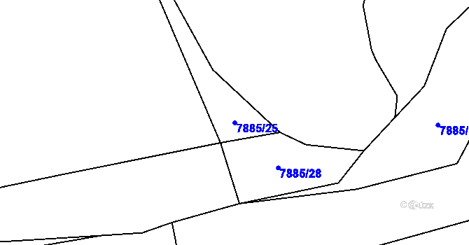 Parcela st. 7885/25 v KÚ Vyškovec, Katastrální mapa
