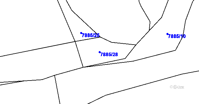 Parcela st. 7885/28 v KÚ Vyškovec, Katastrální mapa
