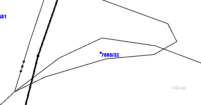 Parcela st. 7885/32 v KÚ Vyškovec, Katastrální mapa