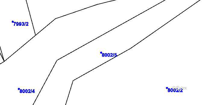 Parcela st. 8002/5 v KÚ Vyškovec, Katastrální mapa