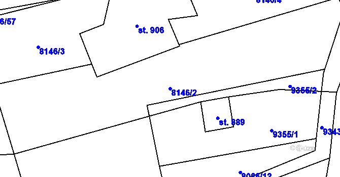Parcela st. 8146/2 v KÚ Vyškovec, Katastrální mapa