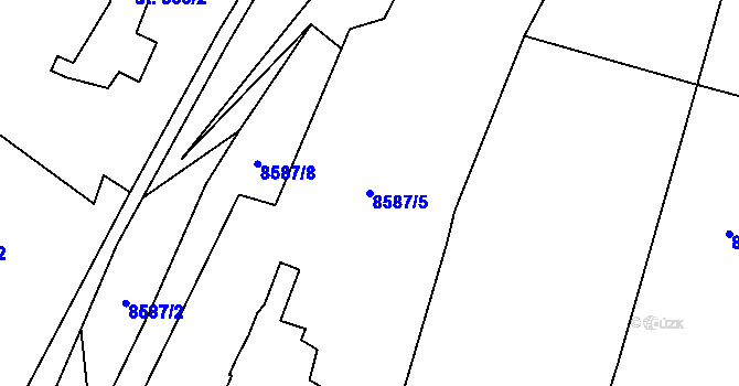 Parcela st. 8587/5 v KÚ Vyškovec, Katastrální mapa