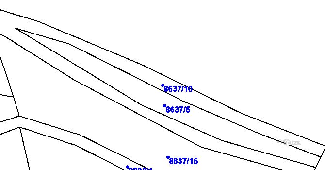 Parcela st. 8637/10 v KÚ Vyškovec, Katastrální mapa