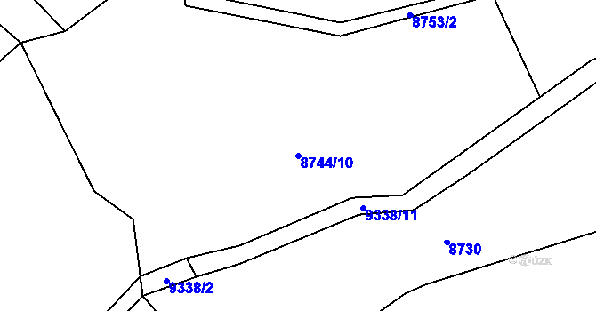 Parcela st. 8744/10 v KÚ Vyškovec, Katastrální mapa