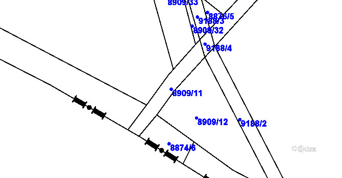 Parcela st. 8909/11 v KÚ Vyškovec, Katastrální mapa