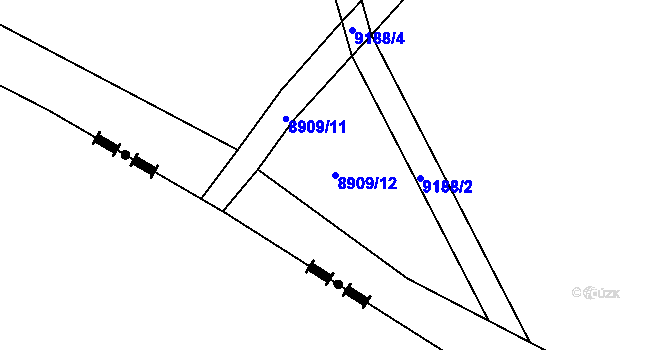 Parcela st. 8909/12 v KÚ Vyškovec, Katastrální mapa