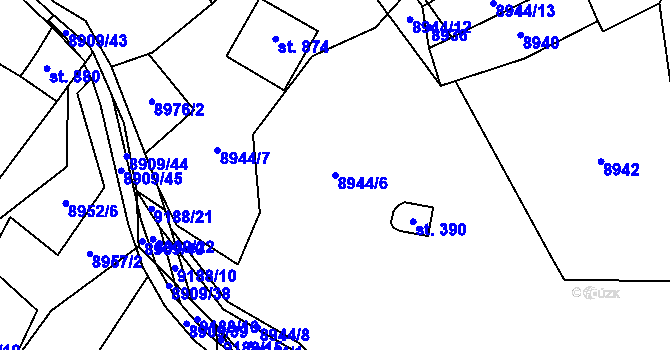 Parcela st. 8944/6 v KÚ Vyškovec, Katastrální mapa