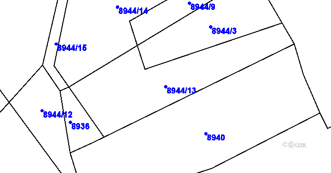 Parcela st. 8944/13 v KÚ Vyškovec, Katastrální mapa