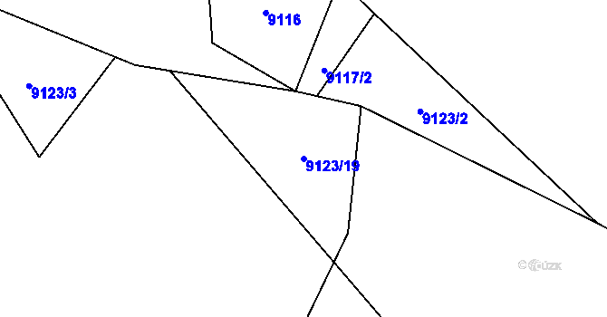 Parcela st. 9123/19 v KÚ Vyškovec, Katastrální mapa