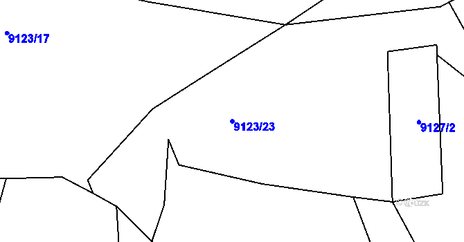 Parcela st. 9123/23 v KÚ Vyškovec, Katastrální mapa