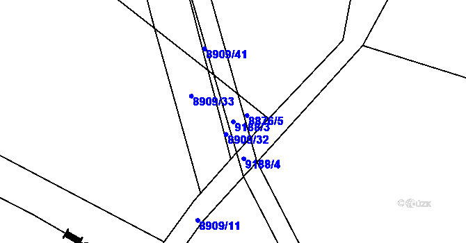 Parcela st. 9188/3 v KÚ Vyškovec, Katastrální mapa