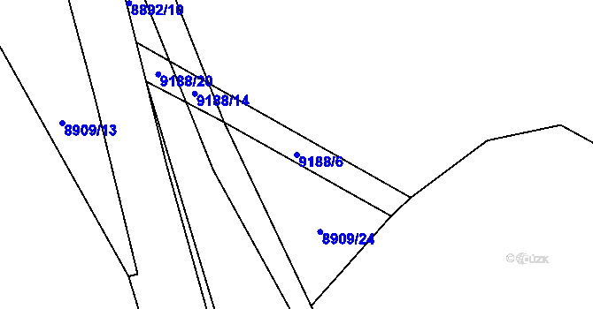 Parcela st. 9188/6 v KÚ Vyškovec, Katastrální mapa