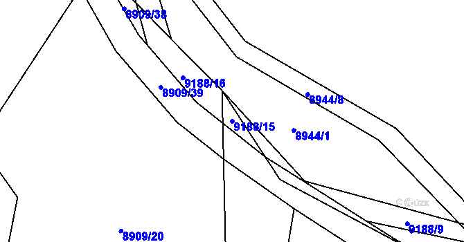 Parcela st. 9188/15 v KÚ Vyškovec, Katastrální mapa