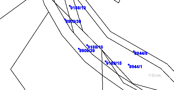 Parcela st. 9188/16 v KÚ Vyškovec, Katastrální mapa