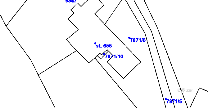 Parcela st. 7871/10 v KÚ Vyškovec, Katastrální mapa