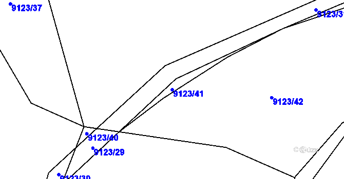 Parcela st. 9123/41 v KÚ Vyškovec, Katastrální mapa
