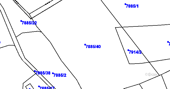 Parcela st. 7885/40 v KÚ Vyškovec, Katastrální mapa