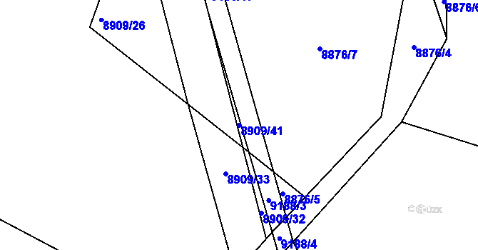 Parcela st. 8909/41 v KÚ Vyškovec, Katastrální mapa