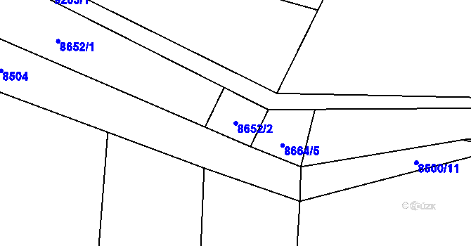 Parcela st. 8652/2 v KÚ Vyškovec, Katastrální mapa