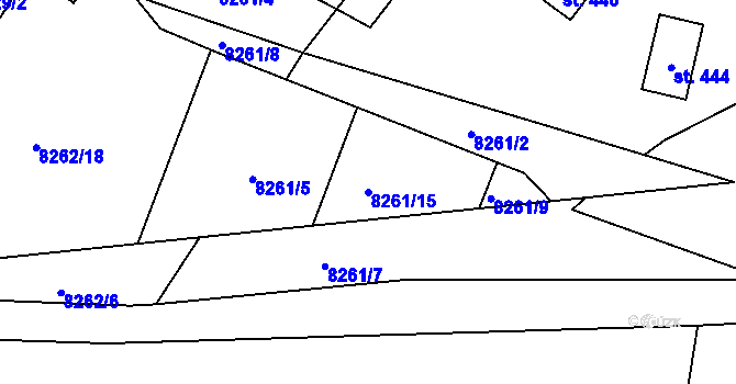 Parcela st. 8261/15 v KÚ Vyškovec, Katastrální mapa