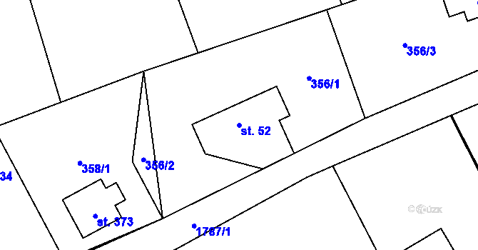 Parcela st. 52 v KÚ Vyšní Lhoty, Katastrální mapa